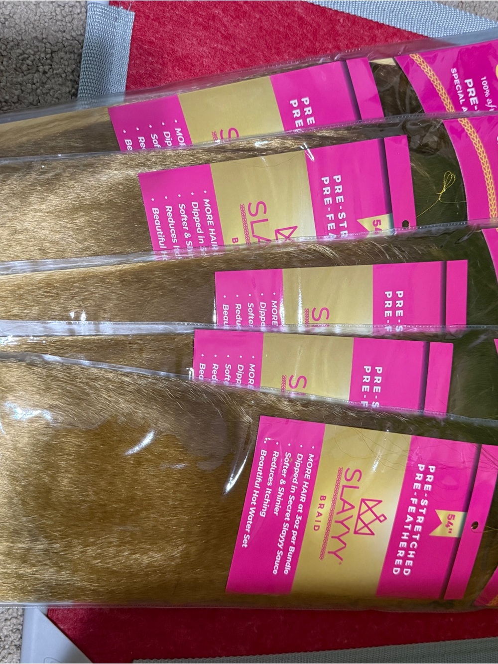 Brand Pre-Stretched Hair Weft Extensions -Pecan. 1 Pack of 5